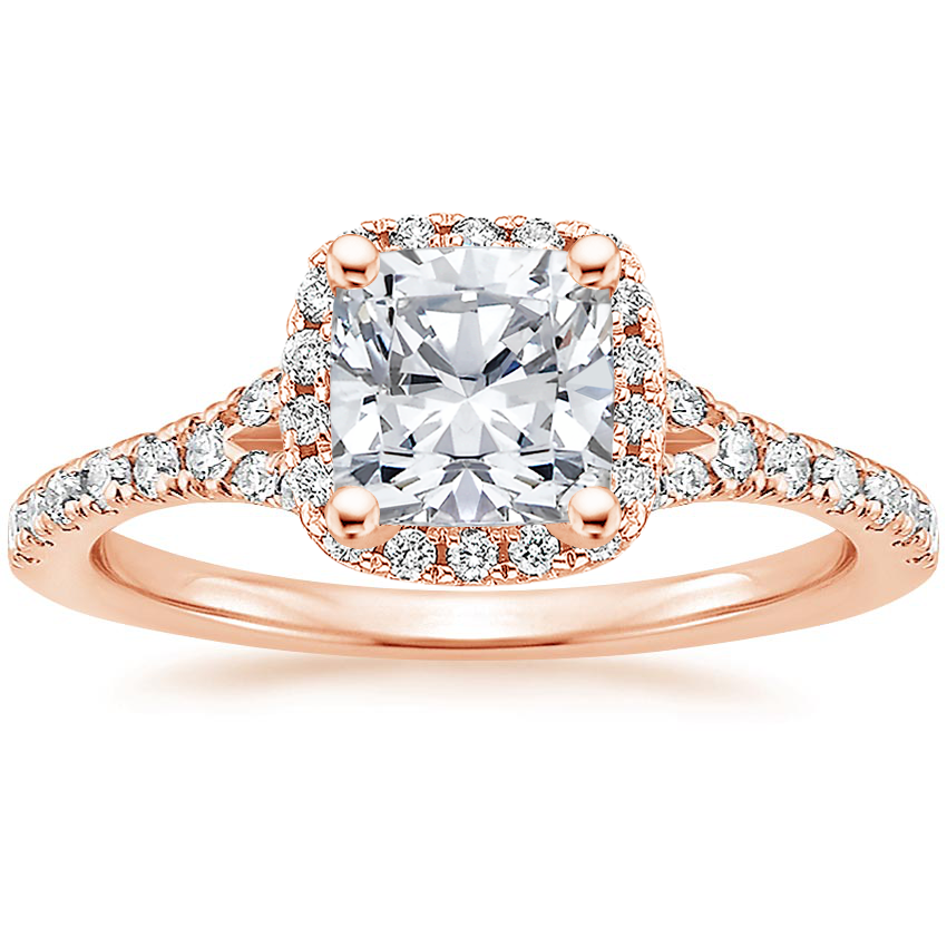 14K Rose Gold Luxe Joy Halo Diamond Ring