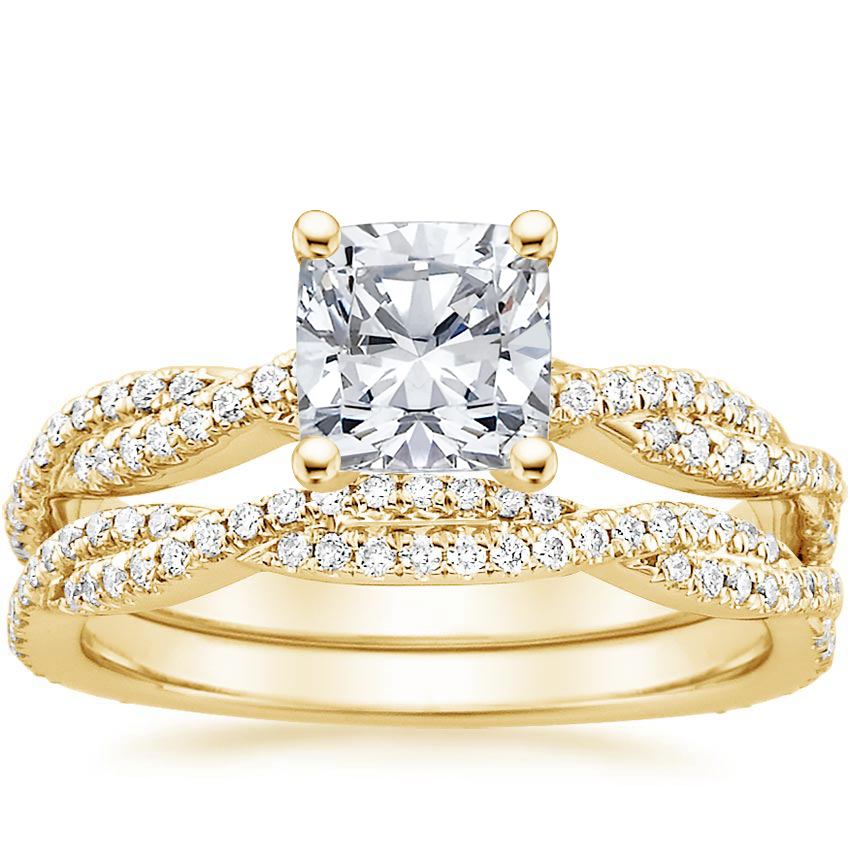 18K Yellow Gold Petite Luxe Twisted Vine Bridal Set (1/2 ct. tw.)