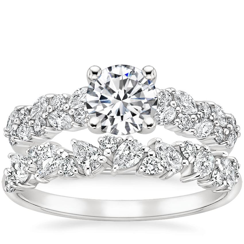18K White Gold Jardiniere Diamond Ring (1/2 ct. tw.) with Olivetta Diamond Ring