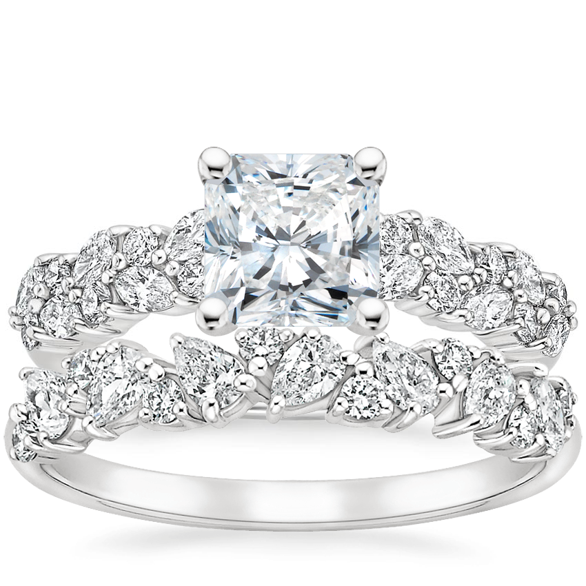 18K White Gold Jardiniere Diamond Ring (1/2 ct. tw.) with Olivetta Diamond Ring