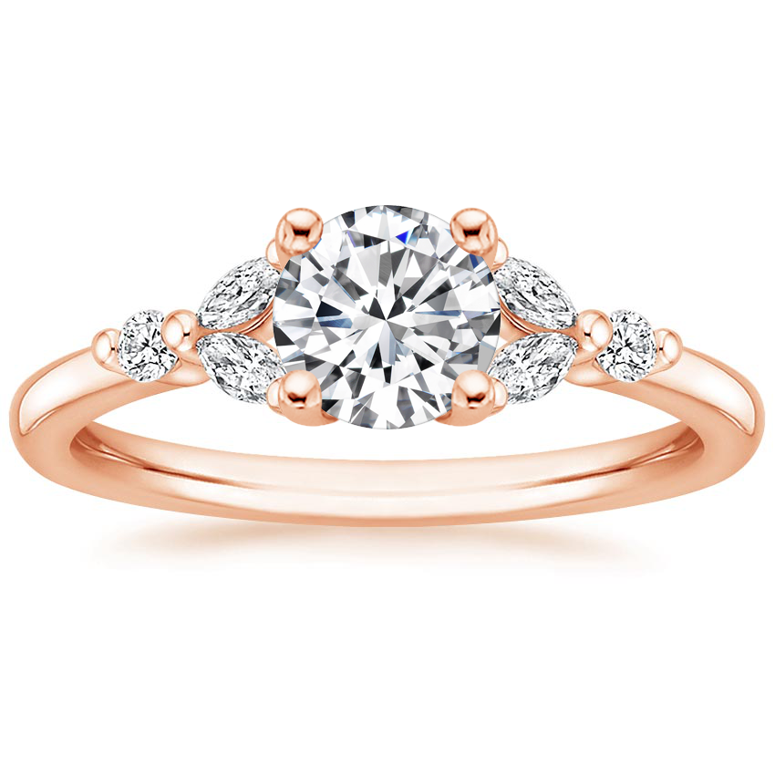 14K Rose Gold Verbena Diamond Ring, large top view