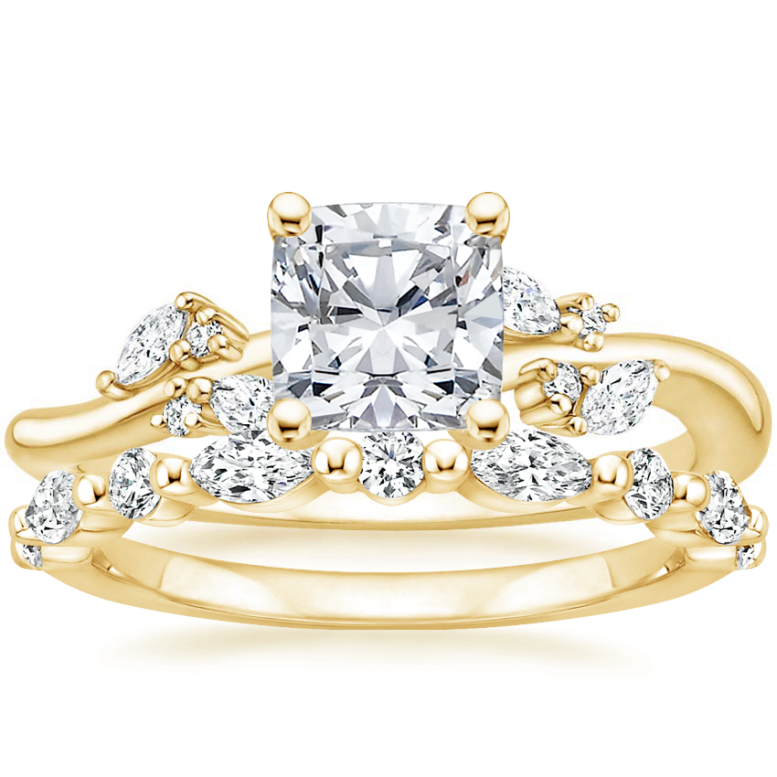 18K Yellow Gold Arden Diamond Ring with Versailles Diamond Ring (3/8 ct. tw.)