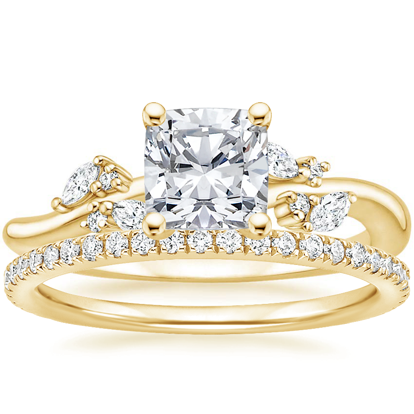 18K Yellow Gold Arden Diamond Ring with Luxe Ballad Diamond Ring (1/4 ct. tw.)