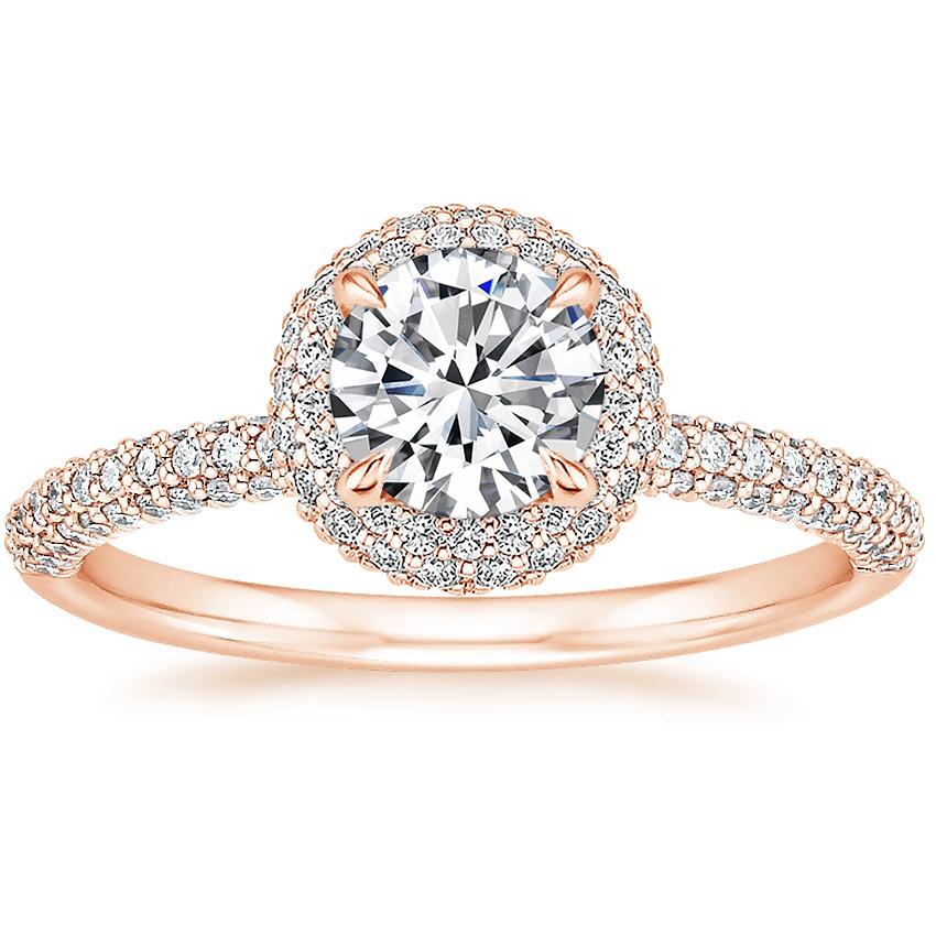 14K Rose Gold Valencia Halo Diamond Ring (1/2 ct. tw.), large top view