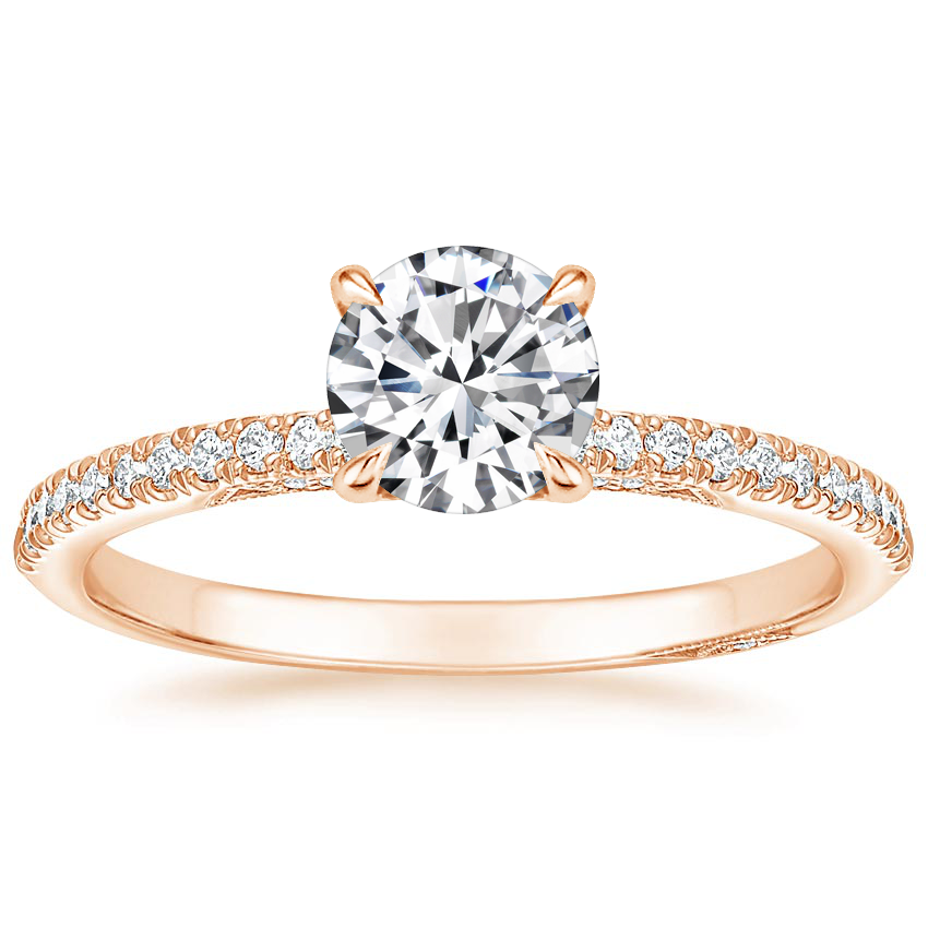 18K Rose Gold Simply Tacori Luxe Drape Diamond Ring, large top view