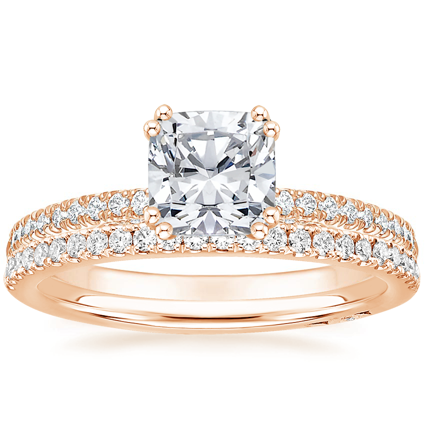18K Rose Gold Simply Tacori Luxe Drape Diamond Ring with Simply Tacori Diamond Ring (1/5 ct. tw.)