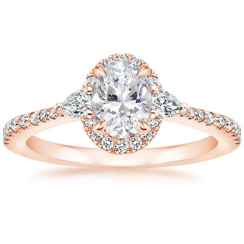 14K Rose Gold Luxe Aria Halo Diamond Ring (1/4 ct. tw.), large top view