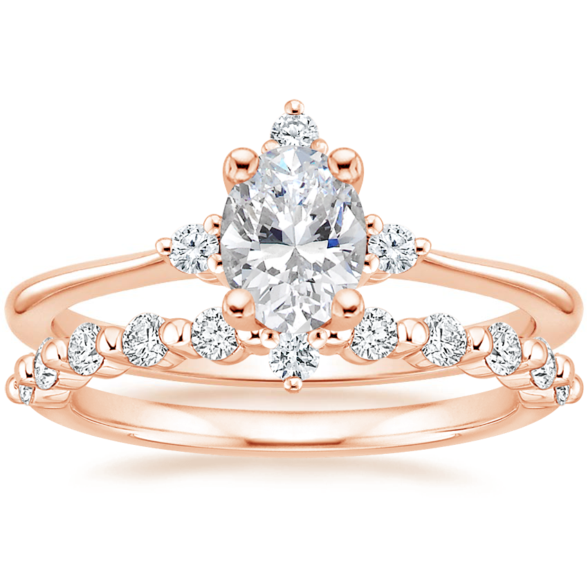 14K Rose Gold Luminesce Diamond Ring with Marseille Diamond Ring (1/3 ct. tw.)