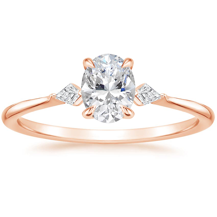 14K Rose Gold Cometa Diamond Ring, large top view