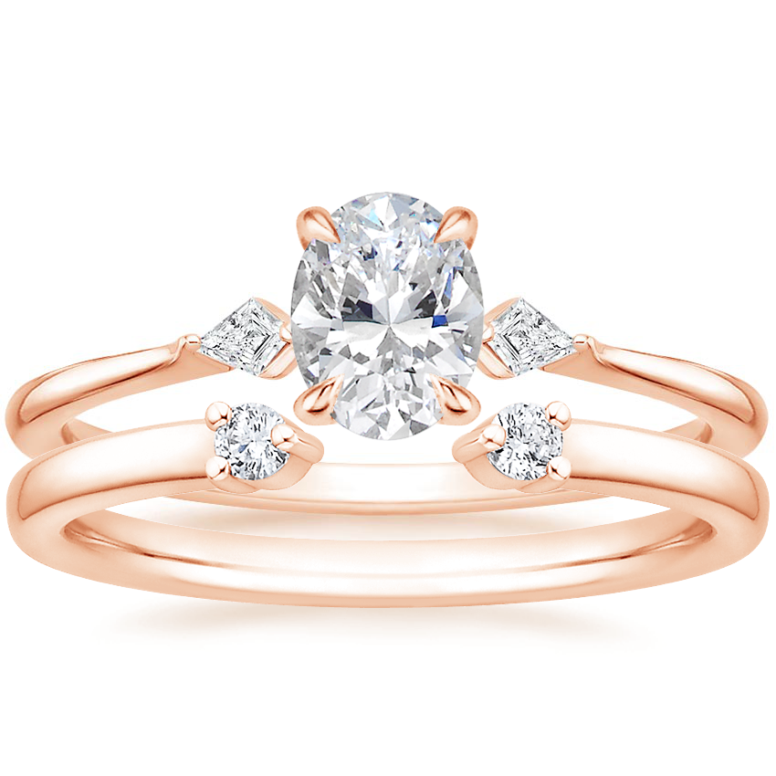 14K Rose Gold Cometa Diamond Ring with Wren Diamond Open Ring