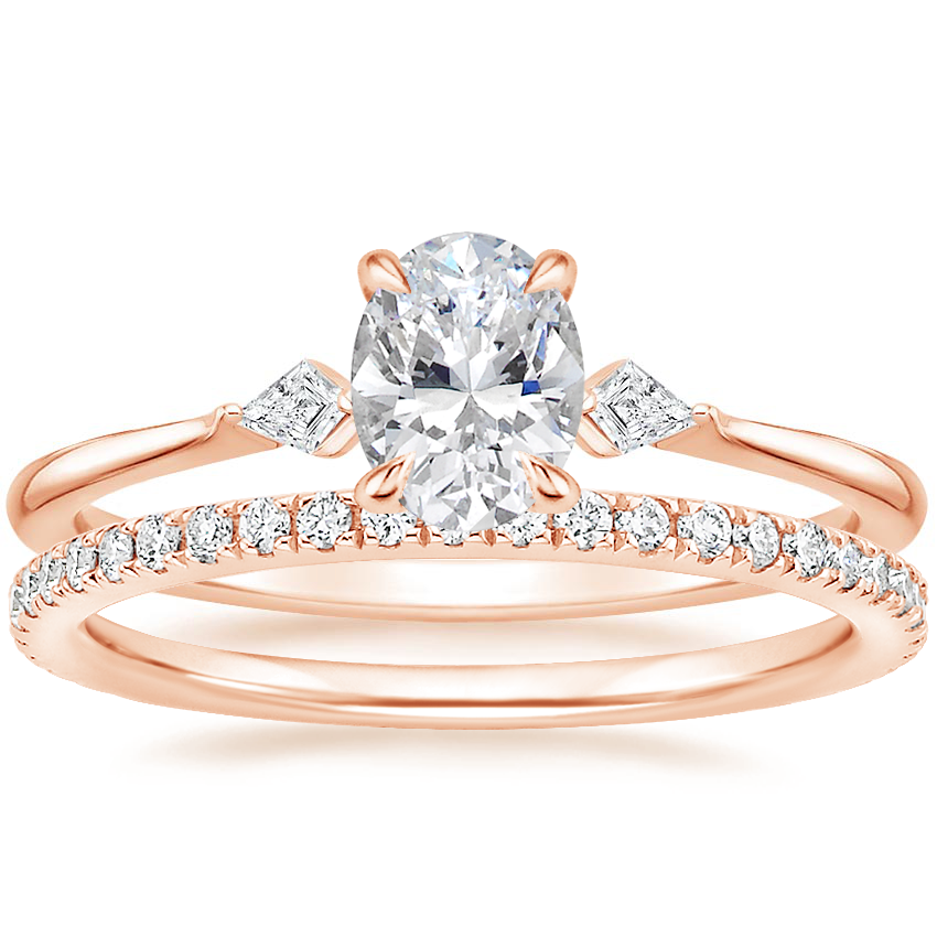 14K Rose Gold Cometa Diamond Ring with Luxe Ballad Diamond Ring (1/4 ct. tw.)