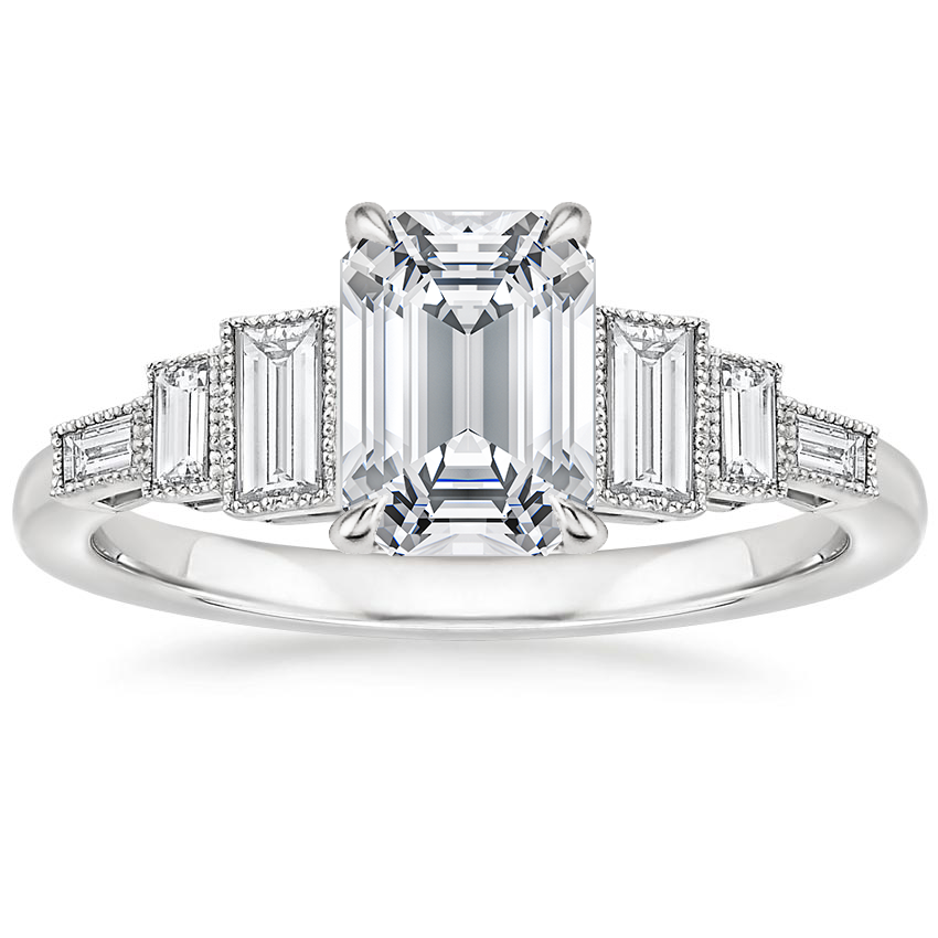 18K White Gold Adele Diamond Ring, large top view