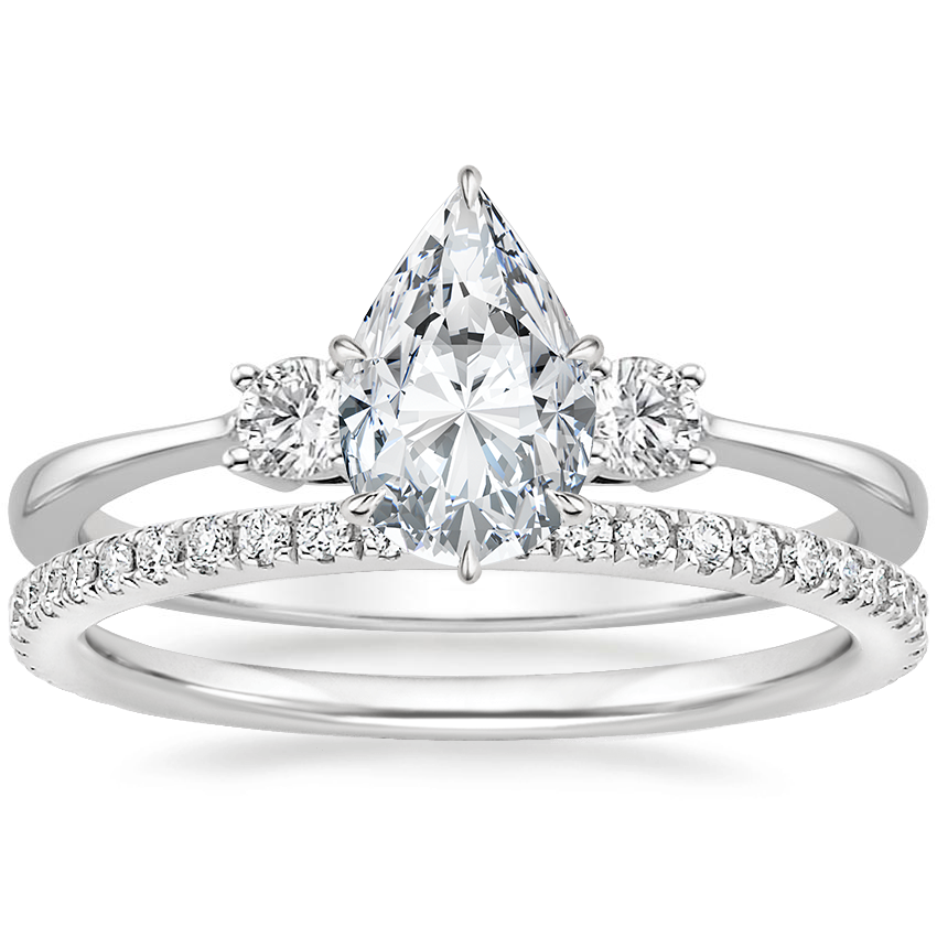 Platinum Selene Diamond Ring with Luxe Ballad Diamond Ring (1/4 ct. tw.)