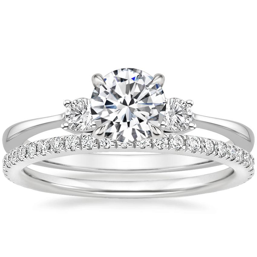 18K White Gold Selene Diamond Ring with Luxe Ballad Diamond Ring (1/4 ct. tw.)