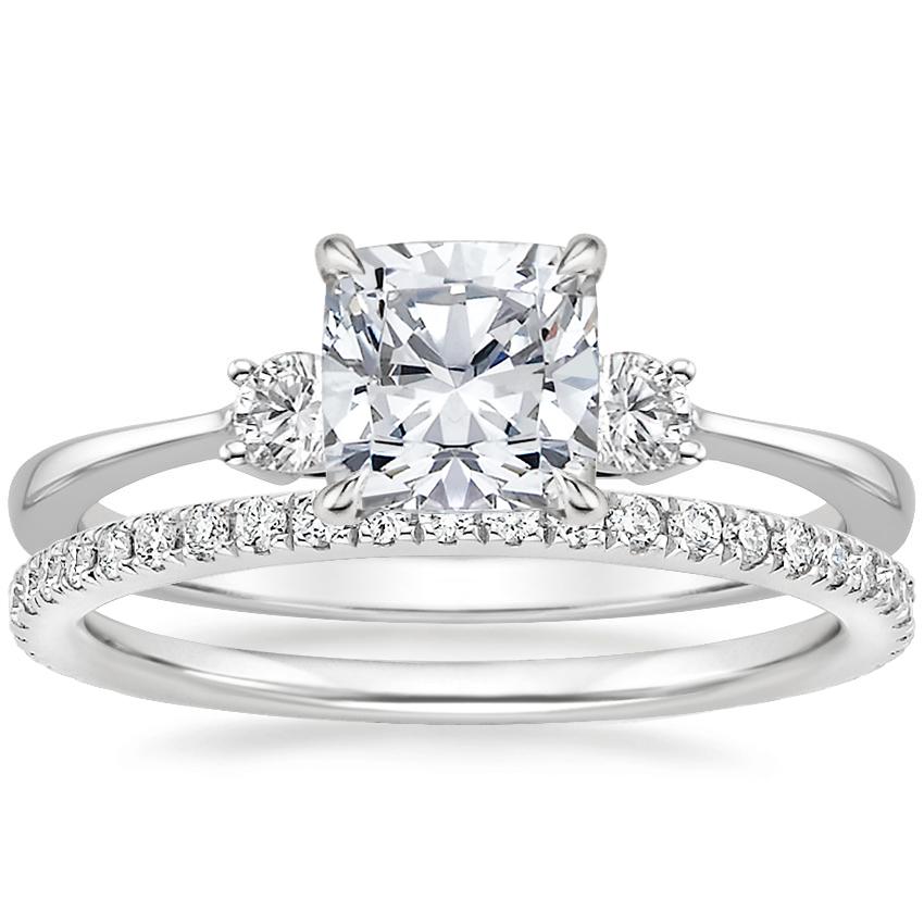 18K White Gold Selene Diamond Ring with Luxe Ballad Diamond Ring (1/4 ct. tw.)