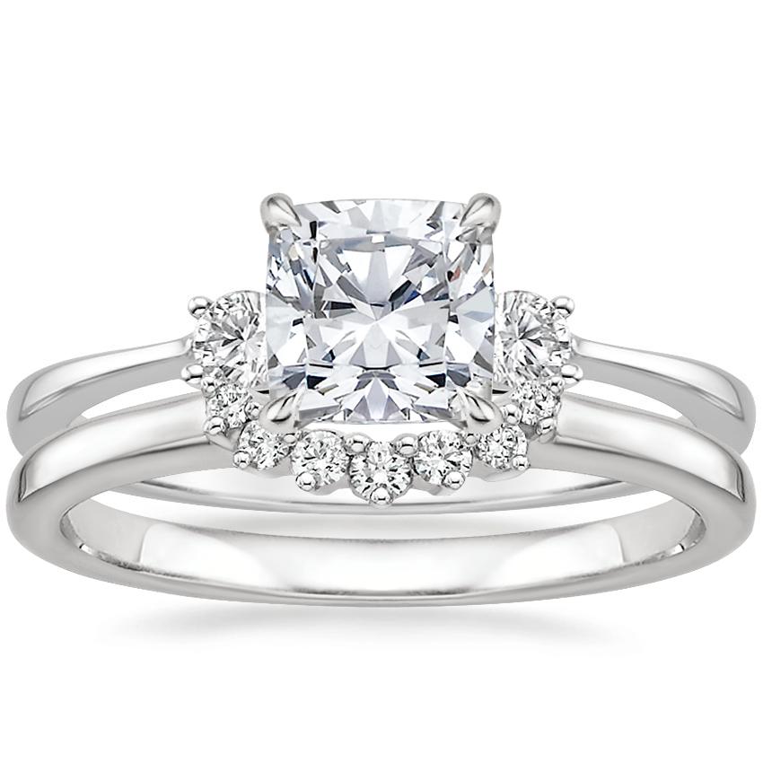 Platinum Selene Diamond Ring (1/10 ct. tw.) with Crescent Diamond Ring