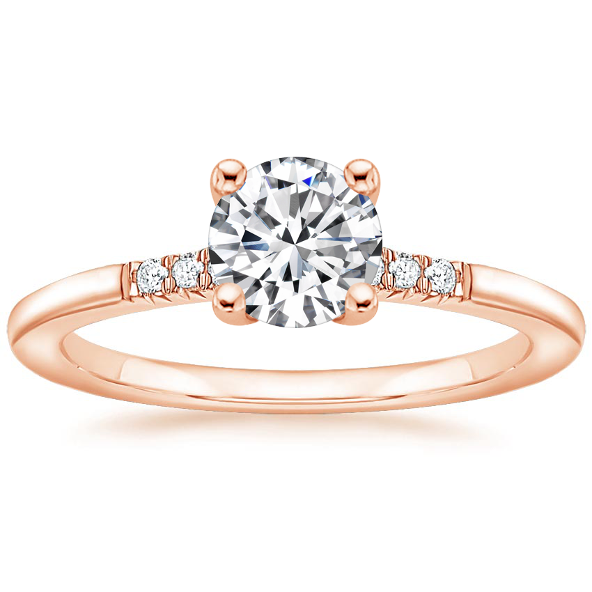 14K Rose Gold Bettina Diamond Ring, large top view