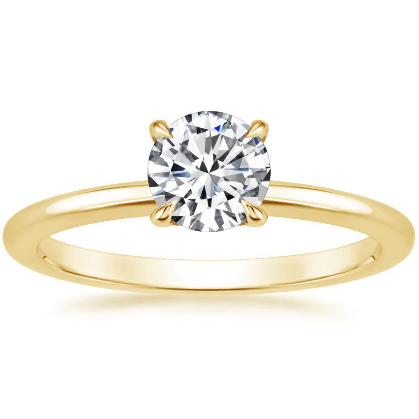 18K Yellow Gold Petal Diamond Ring, large top view