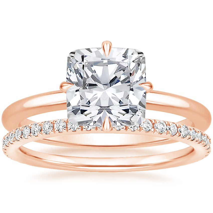 14K Rose Gold North Star Ring with Luxe Ballad Diamond Ring (1/4 ct. tw.)