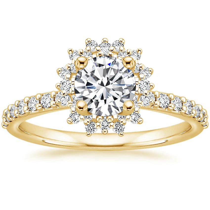 18K Yellow Gold Twilight Diamond Ring, large top view