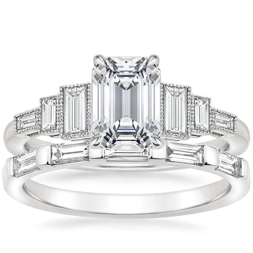 18K White Gold Adele Diamond Ring (1/3 ct. tw.) with Lane Diamond Ring (1/3 ct. tw.)