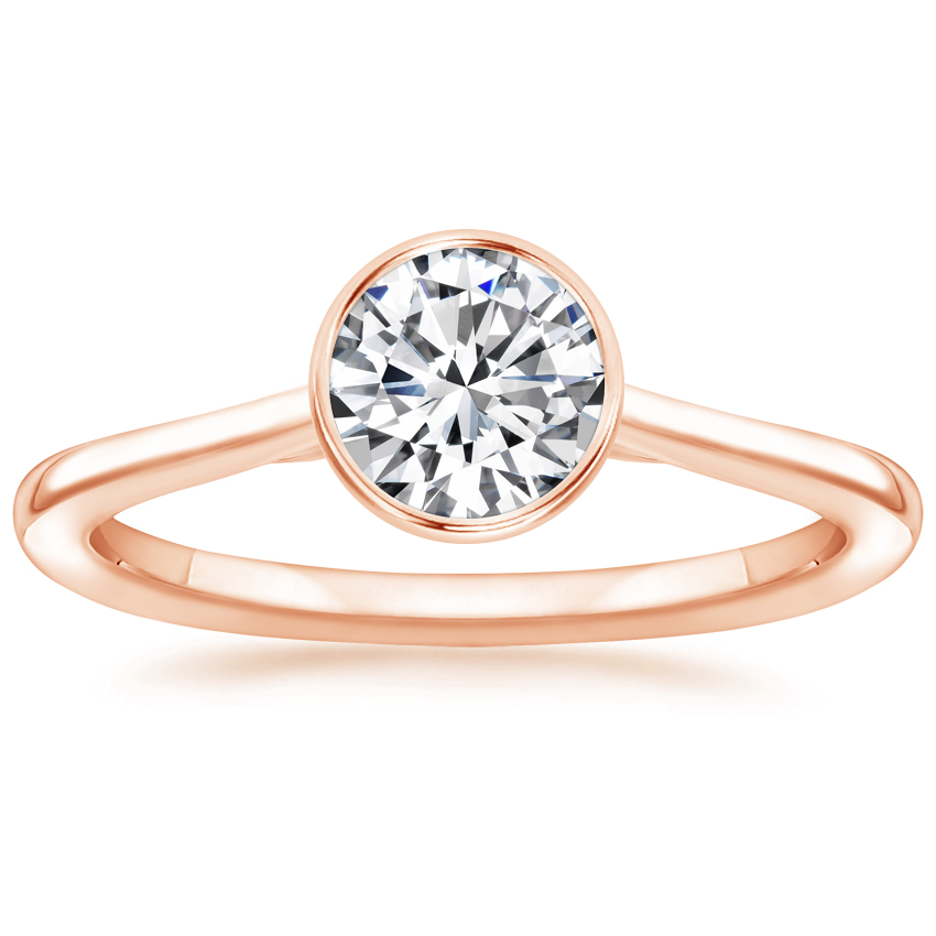 14K Rose Gold Petite Luna 1.5mm Bezel Ring, large top view