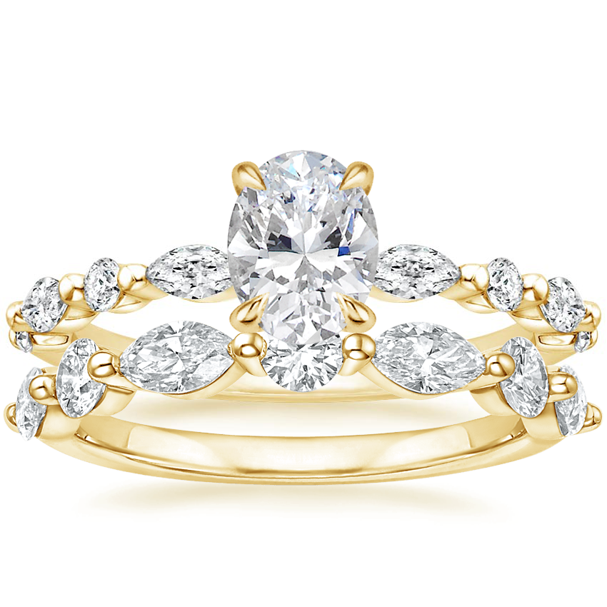 18K Yellow Gold Versailles Hidden Halo Diamond Ring with Grand Versailles Diamond Ring (1 ct. tw.)