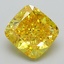 2.59 Ct. Fancy Vivid Yellow Cushion Lab Grown Diamond