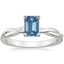 18K White Gold Twisted Vine Solitaire Ring, smalltop view
