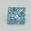0.90 Ct. Fancy Vivid Blue Princess Lab Grown Diamond