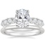 18K White Gold Montage Diamond Ring with Petite Comfort Fit Wedding Ring