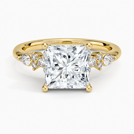 Pear and Round Diamond Engagement Ring Setting