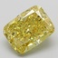 5.04 Ct. Fancy Vivid  Yellow Cushion Lab Grown Diamond