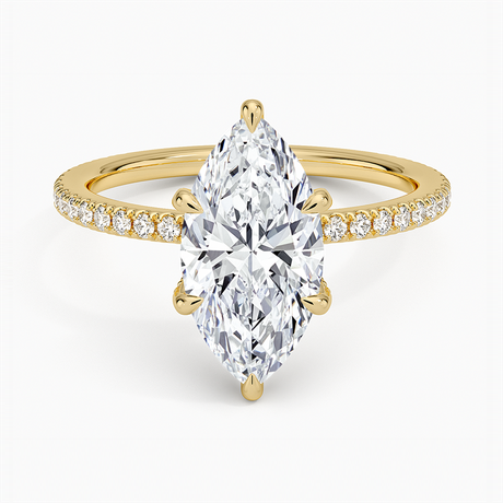 18K Yellow Gold Viviana Three-Quarter Coverage Diamond Ring