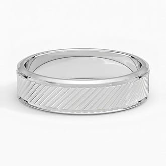 Elias Beveled Edge 5.5mm Wedding Ring in Platinum