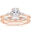 14K Rose Gold Nadia Diamond Ring with Yvette Diamond Ring
