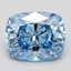 3.34 Ct. Fancy Vivid Blue Cushion Lab Grown Diamond