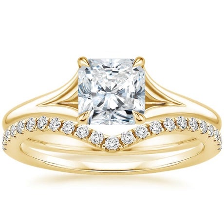 18K Yellow Gold Reverie Ring with Flair Diamond Ring (1/6 ct. tw.)