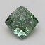 5.04 Ct. Fancy Vivid Green Cushion Lab Grown Diamond