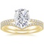 18KY Moissanite Ballad Diamond Ring (1/8 ct. tw.) with Flair Diamond Ring (1/6 ct. tw.), smalltop view