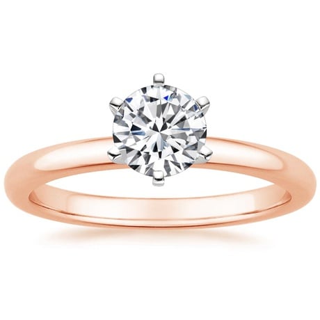 14K Rose Gold Six-Prong 2mm Comfort Fit Bridal Set