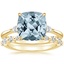 18KY Aquamarine Aria Diamond Ring (1/10 ct. tw.) with Versailles Diamond Ring (3/8 ct. tw.), smalltop view