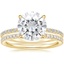 18KY Moissanite Demi Diamond Ring with Luxe Ballad Diamond Ring, smalltop view