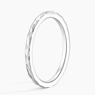 Matte Hammered Petite Comfort Fit Wedding Ring in Platinum