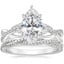 18K White Gold Garland Diamond Ring with Petite Luxe Twisted Vine Diamond Ring (1/4 ct. tw.)