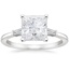 18K White Gold Tapered Baguette Three Stone Diamond Ring, smalltop view