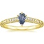 18K Yellow Gold Hudson Engraved Diamond Ring, smalltop view