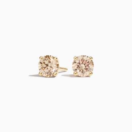 Perfect 4-Prong Champagne Lab Diamond Stud Earrings (1 ct. tw.)