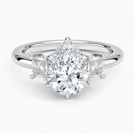 Platinum Helena Radiant-Cut Three Stone Diamond Ring (3/8 ct. tw.)