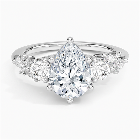 18K White Gold Arden Three Stone Diamond Ring